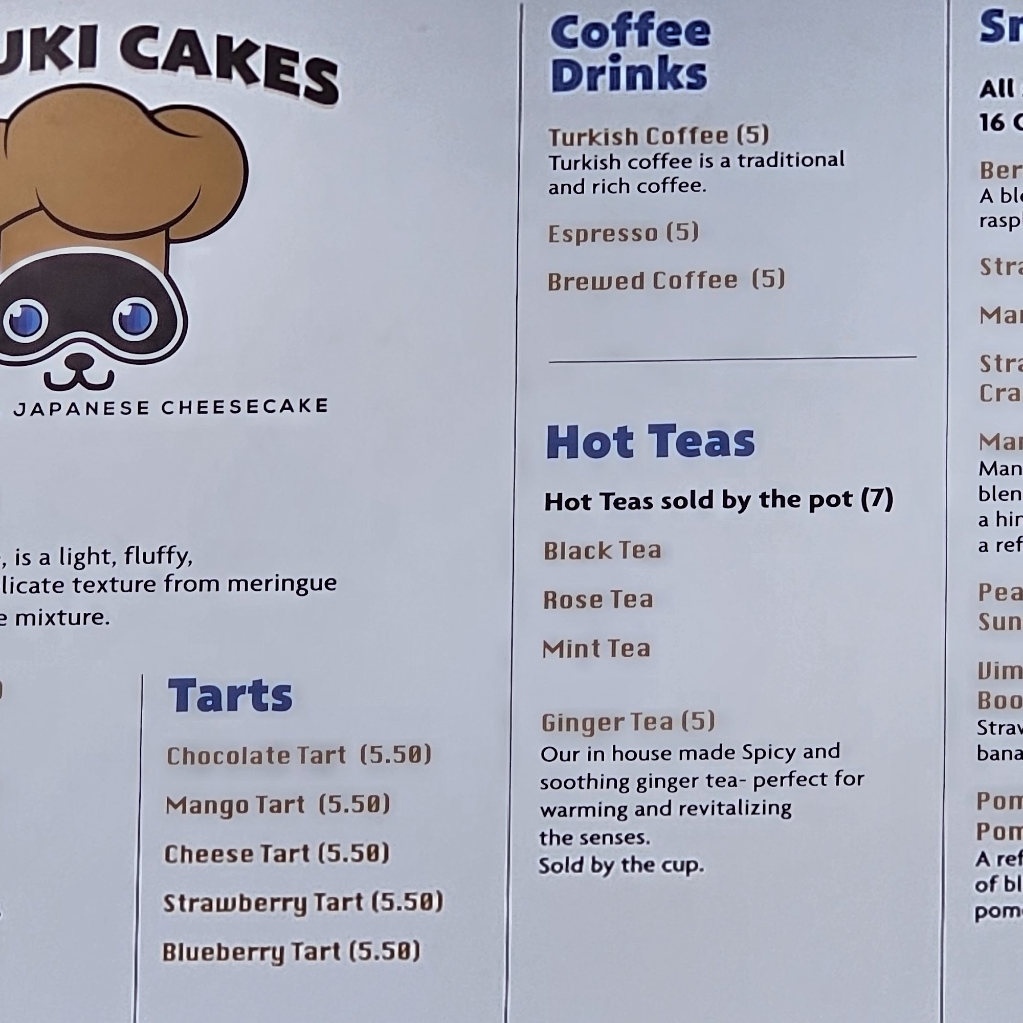 AJ'S Mediterranean Menu