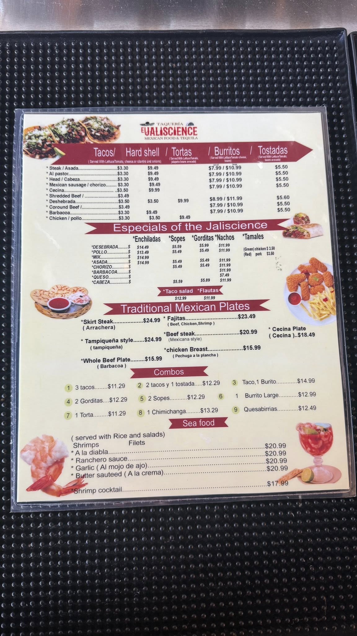 Taqueria El Jaliscience Menu
