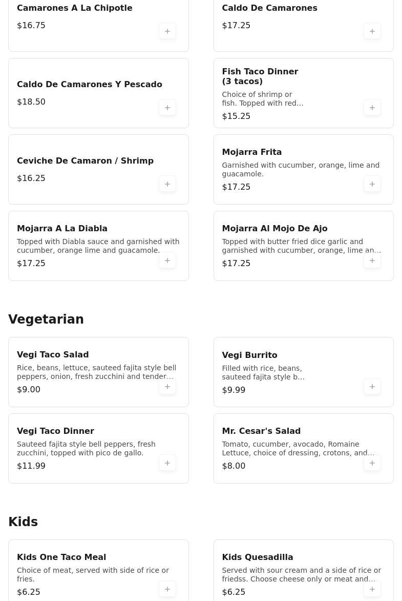 Mr.Cesar's Mexican Grill Menu