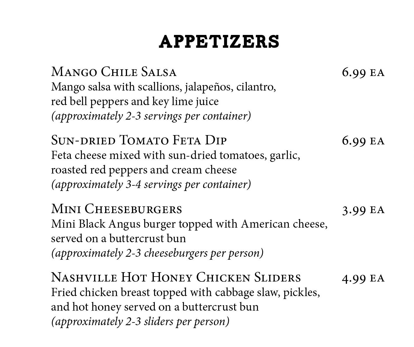 Foodstuffs Events & Catering Menu