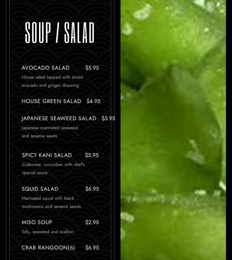 Tasty Bowl Menu