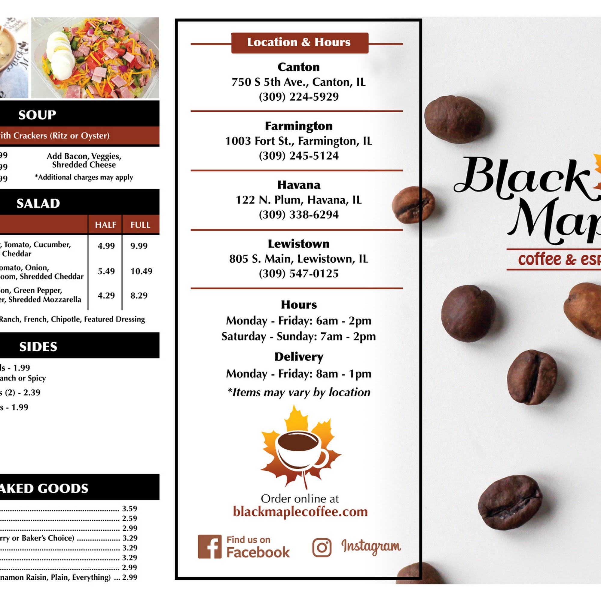 Black Maple Coffee, LLC Menu