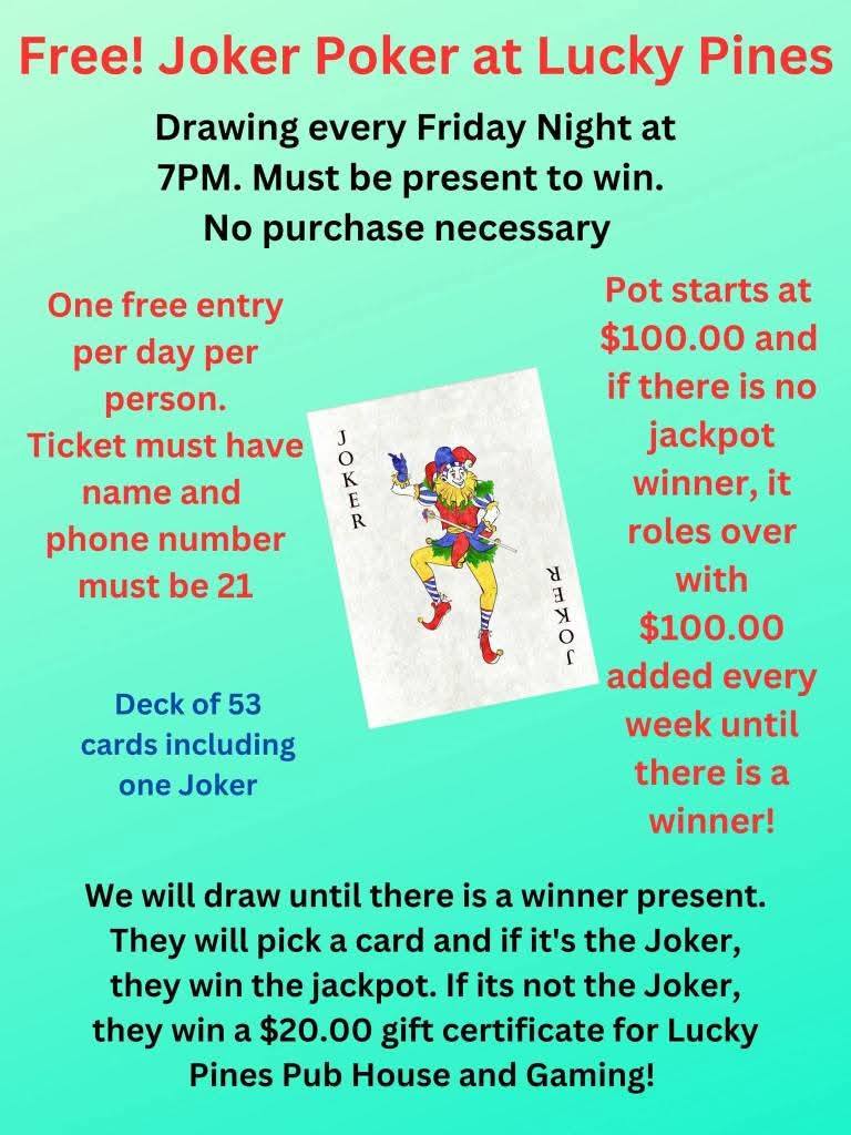 Lucky Pines Pub House & Gaming Menu