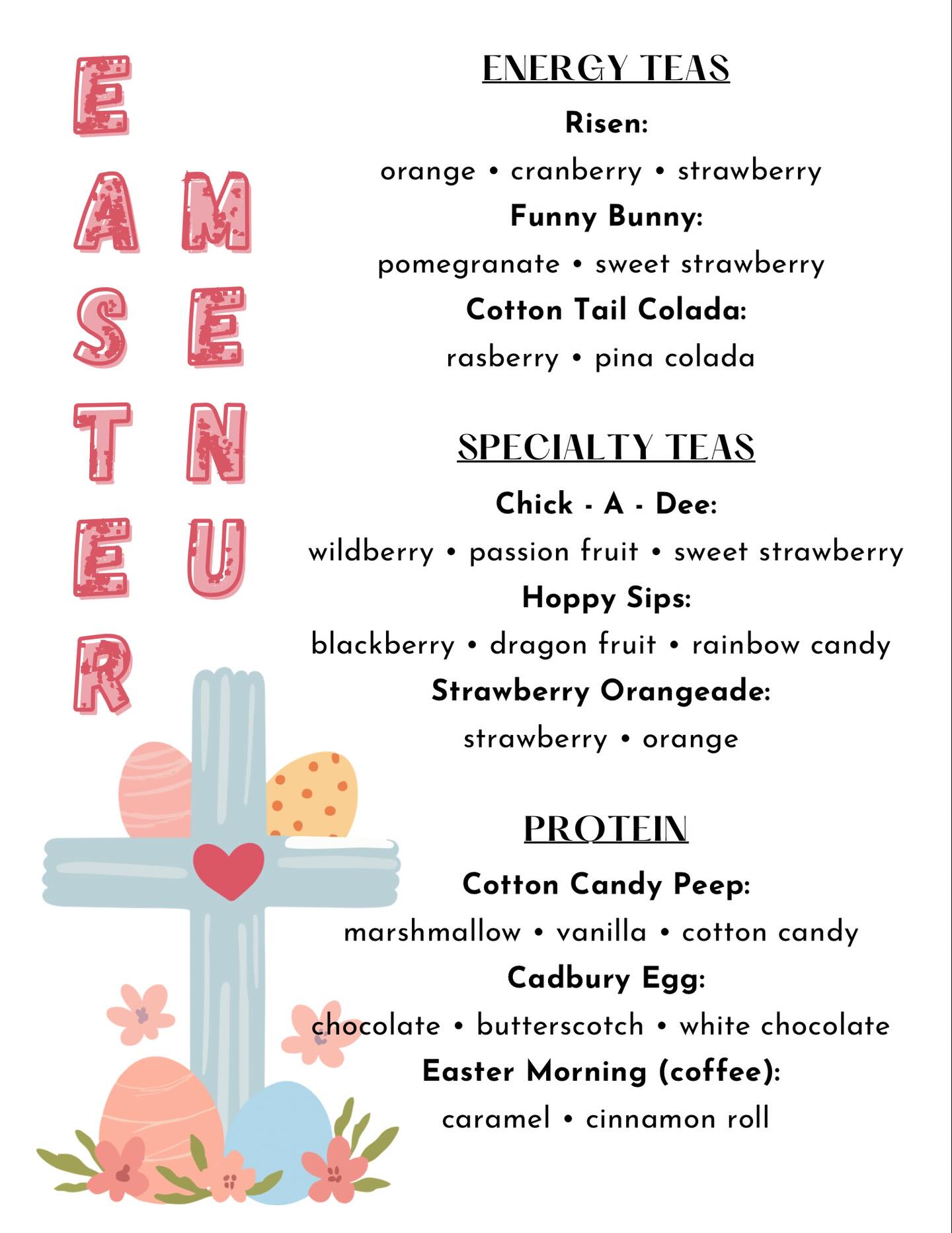 Grace + Grit Nutrition Menu