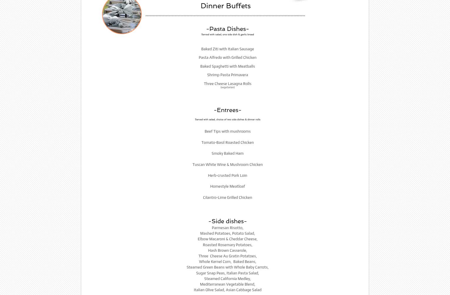 Pioletti's Spaghetti Menu