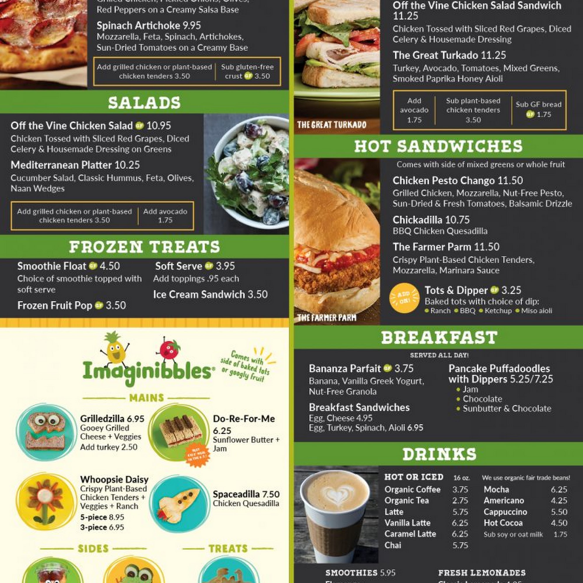 Bean Sprouts Cafe at Kohl Children's Museum Menu