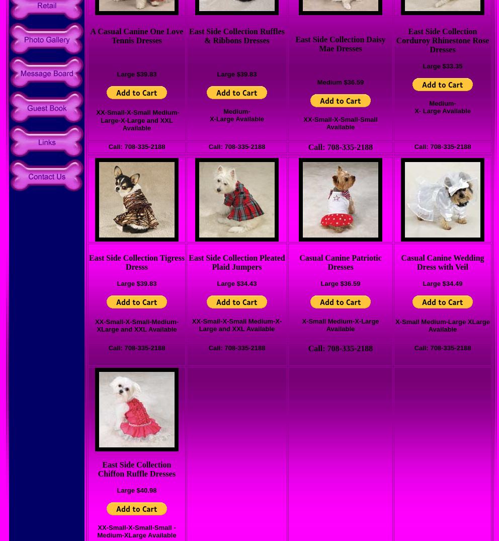 Paw Paws Pet Bakery Menu