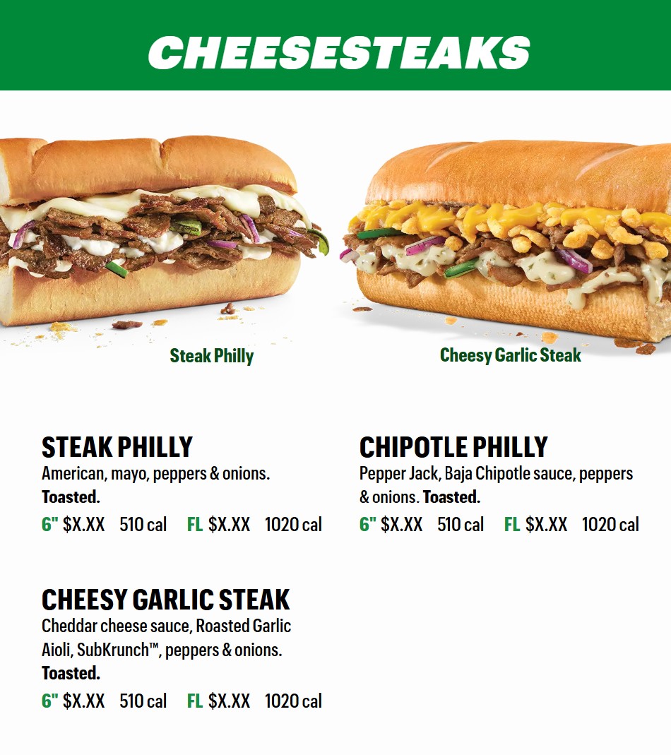 Subway Menu
