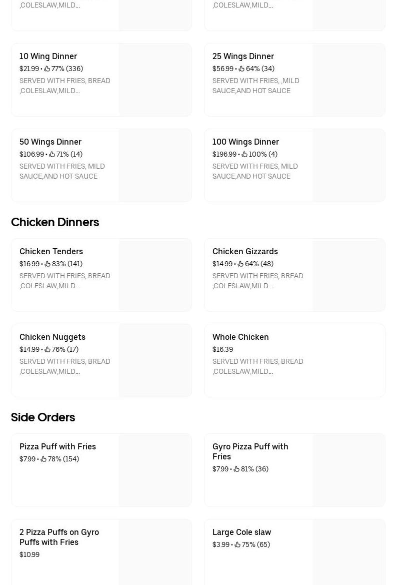 Sharks Fish & Chicken Menu