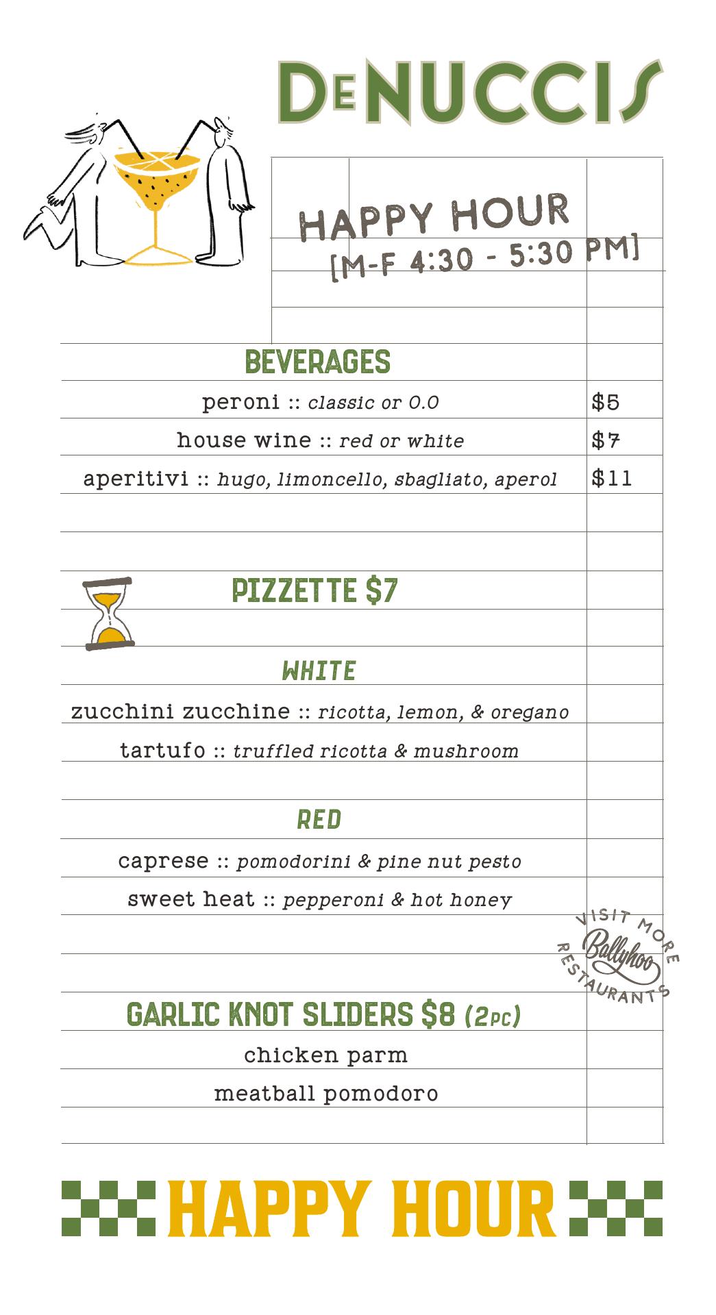 DeNucci's Highland Park Menu
