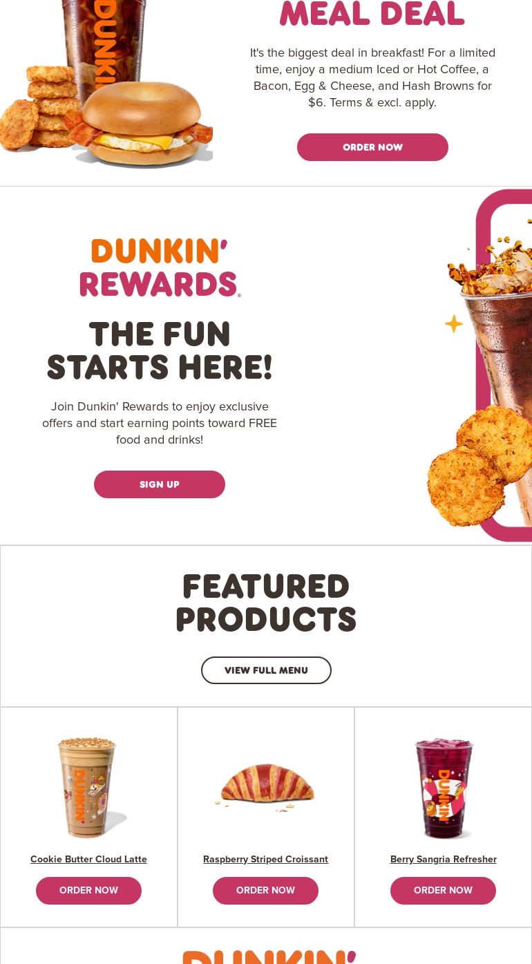 Dunkin' Menu