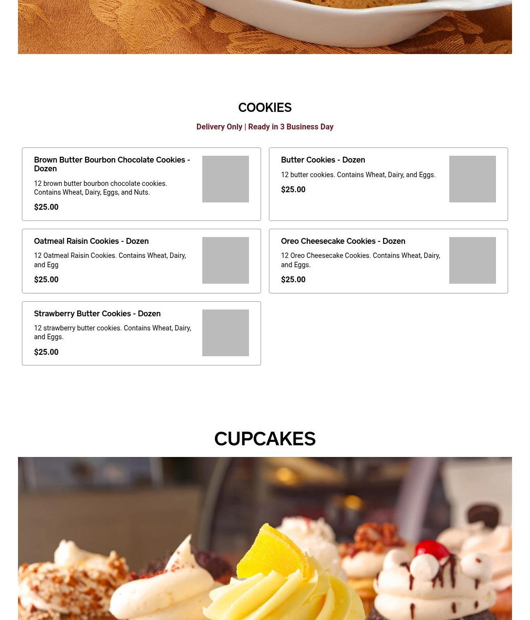 Parks Pastries Menu