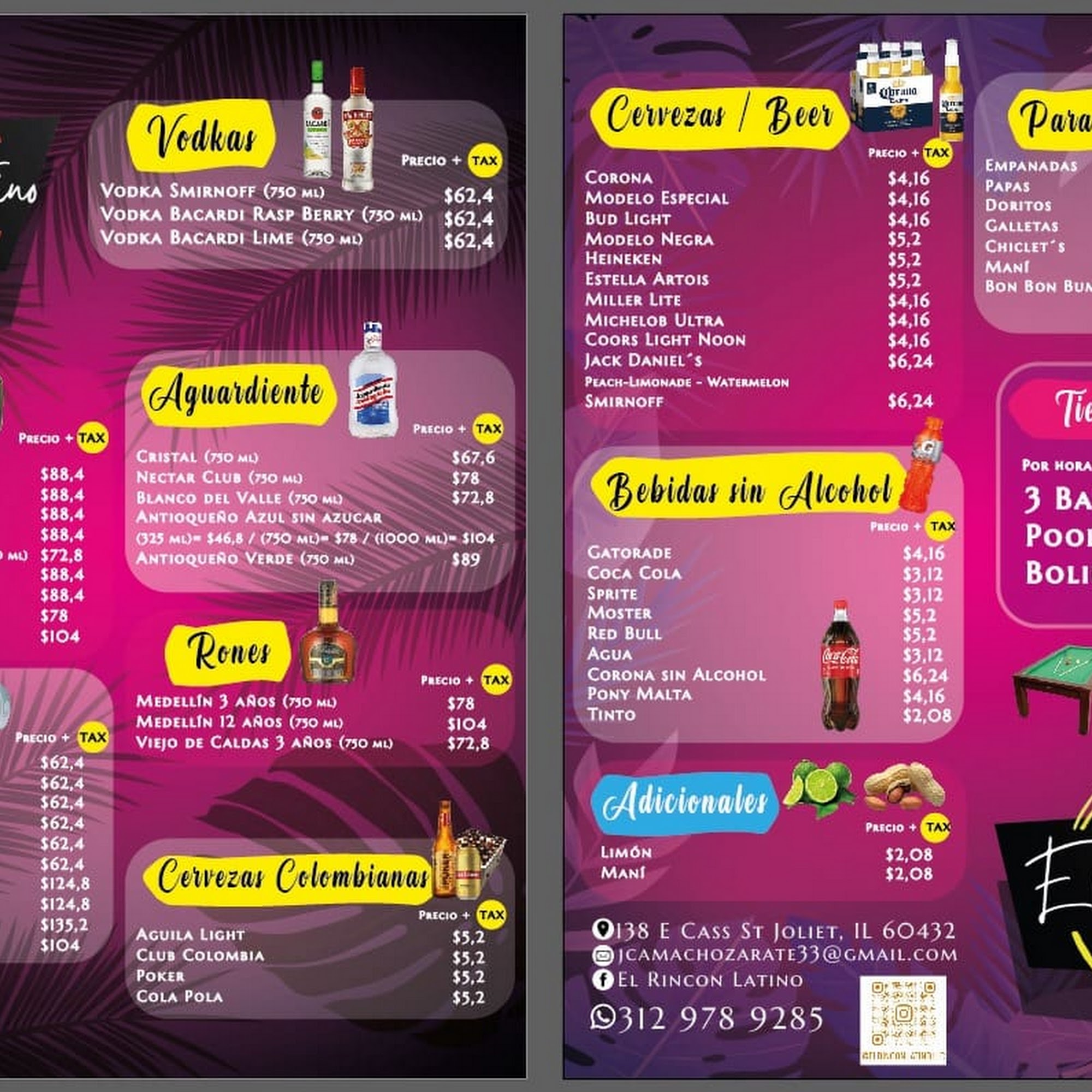 El Rincon Latino Menu