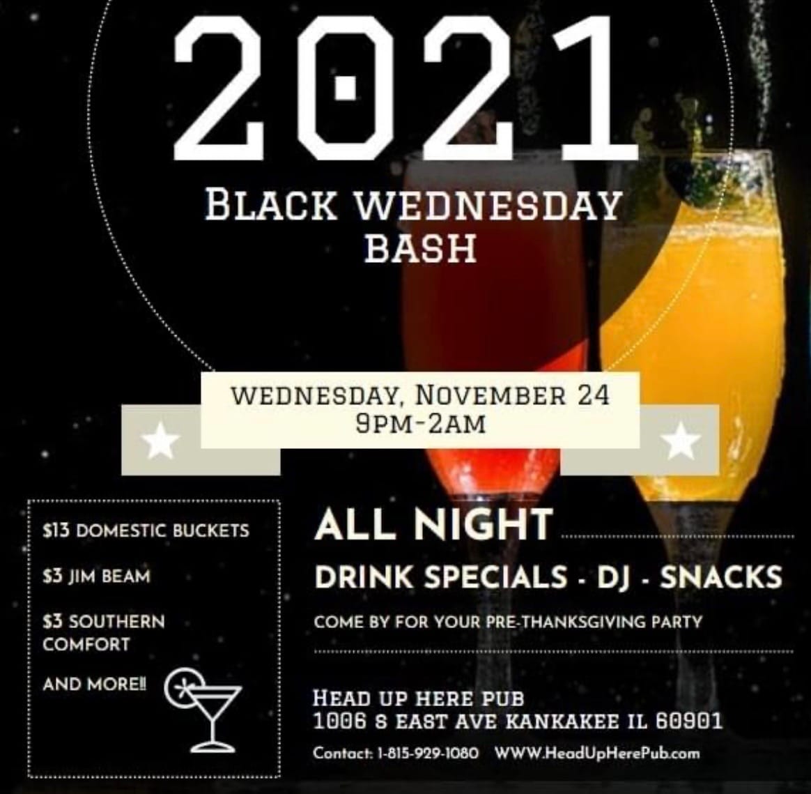 Head Up Here Bar Menu