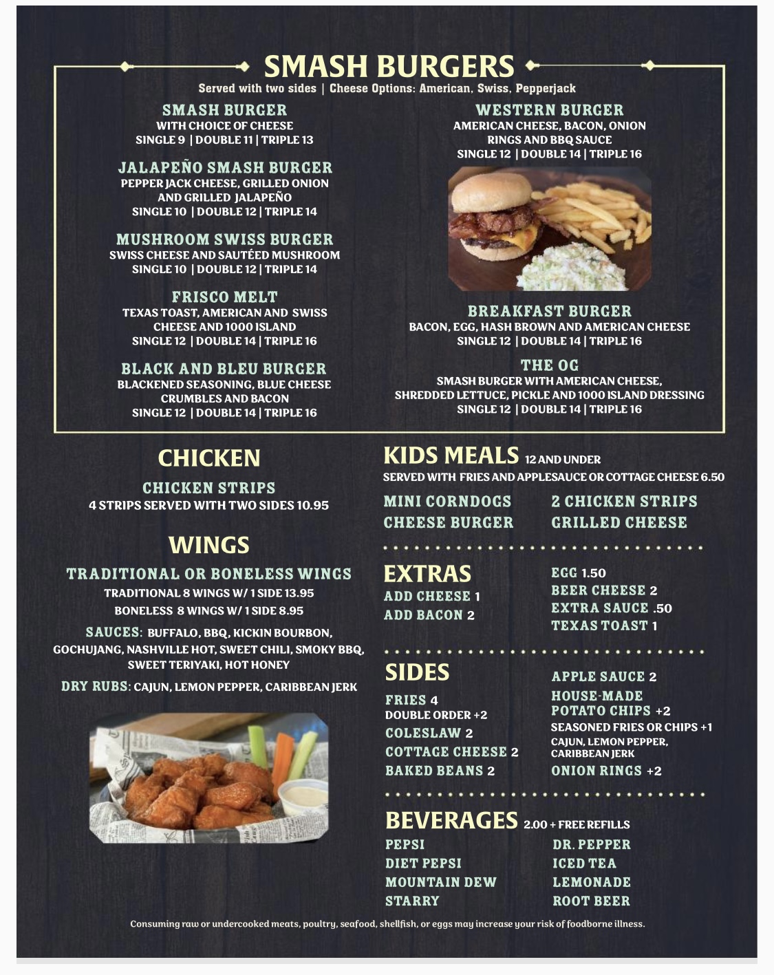 Time Out Pub & Grub Menu