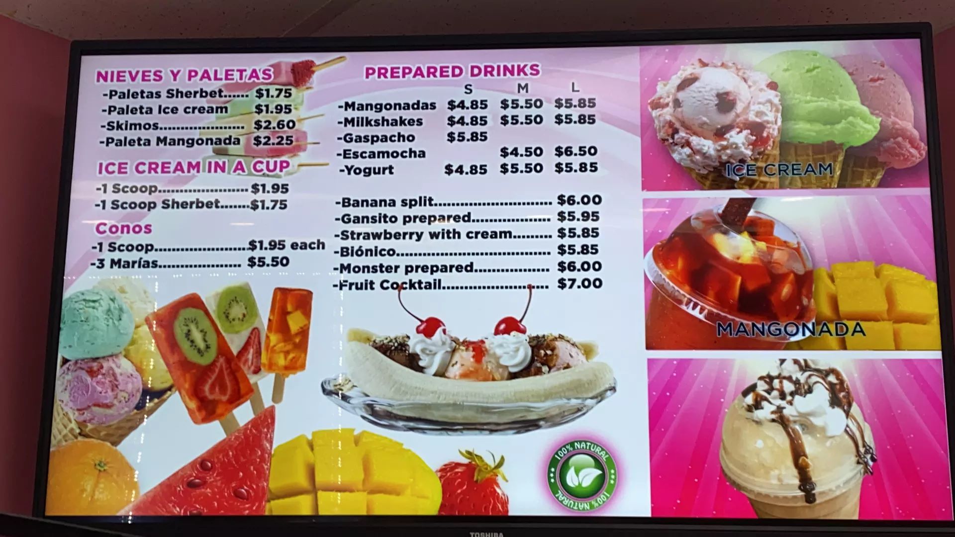 La Michoacana Compi Menu