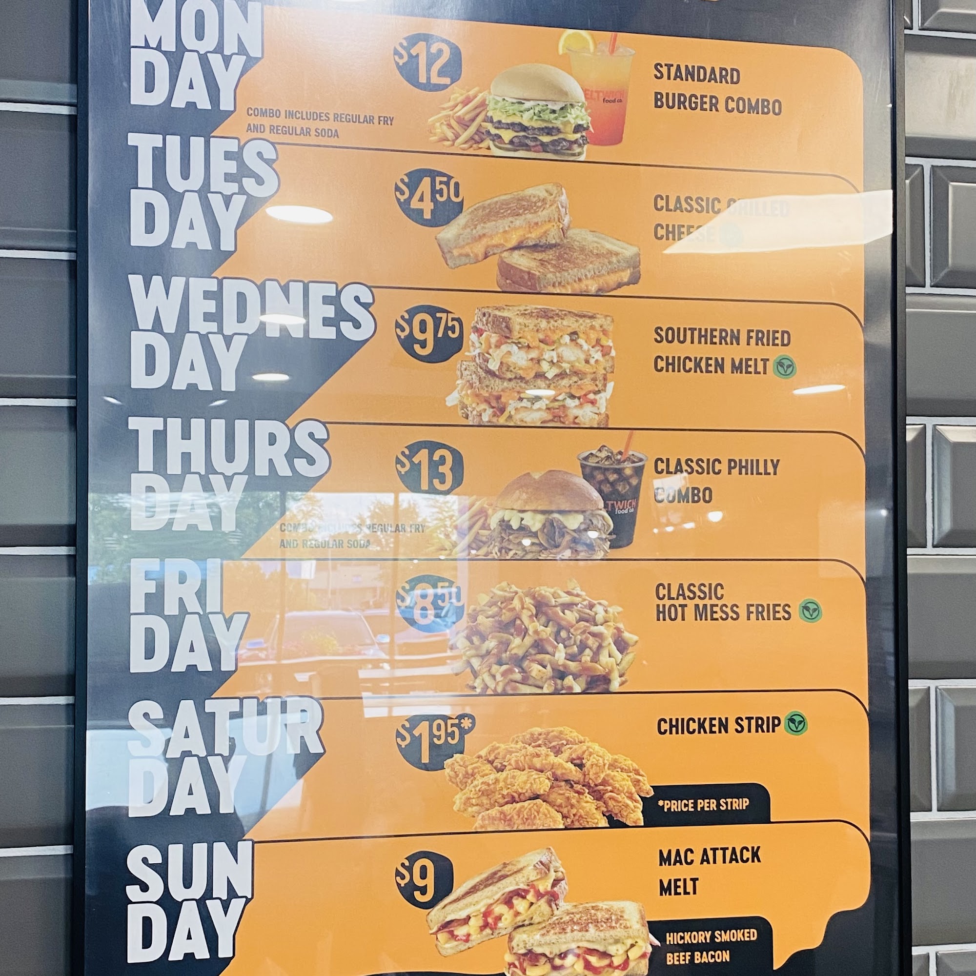 Meltwich Food Co. Menu