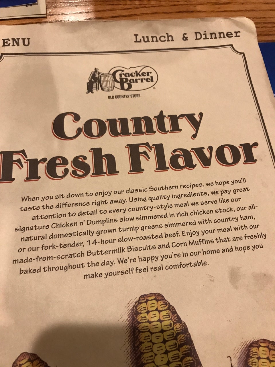 Makanda Country Store Menu