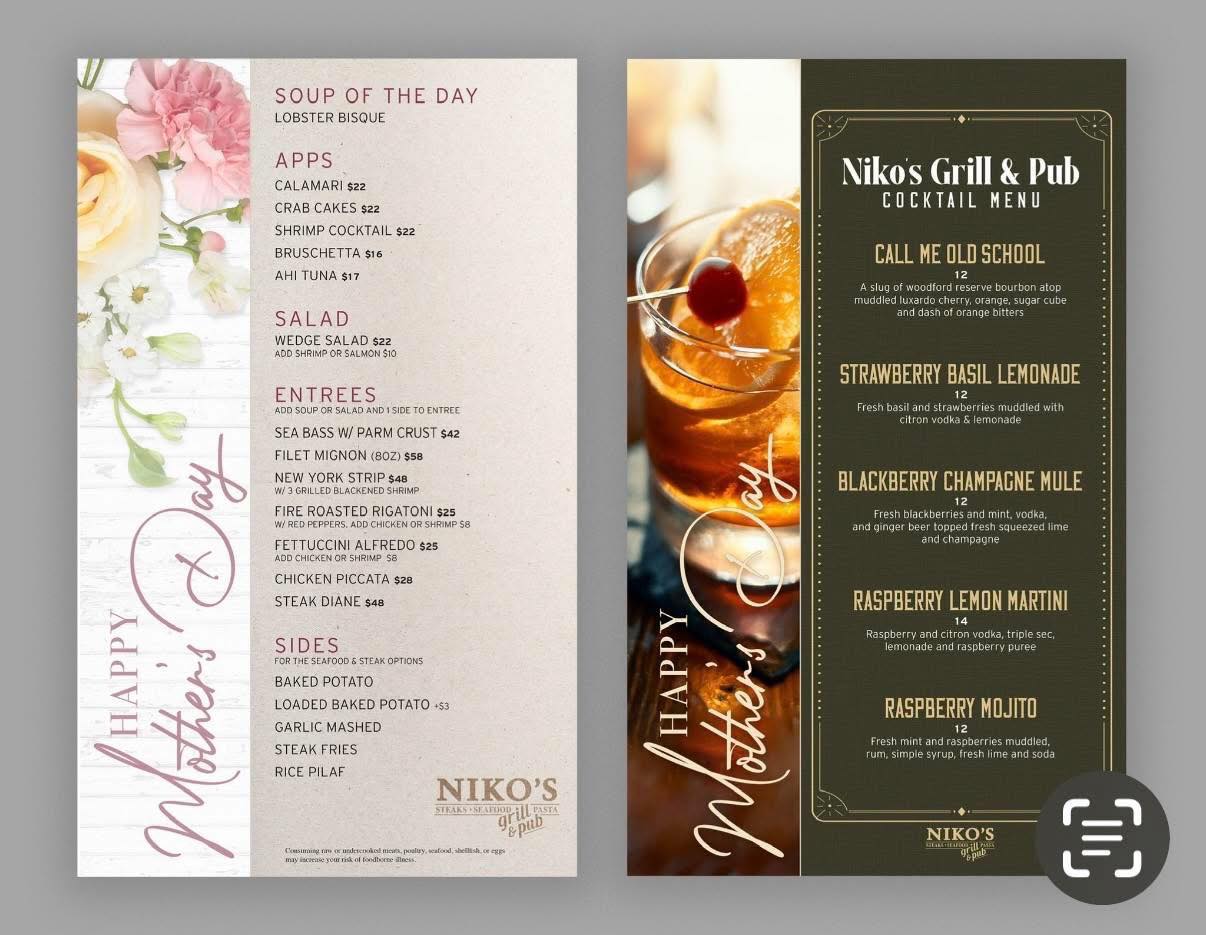 Nikos Burgers and beer Menu