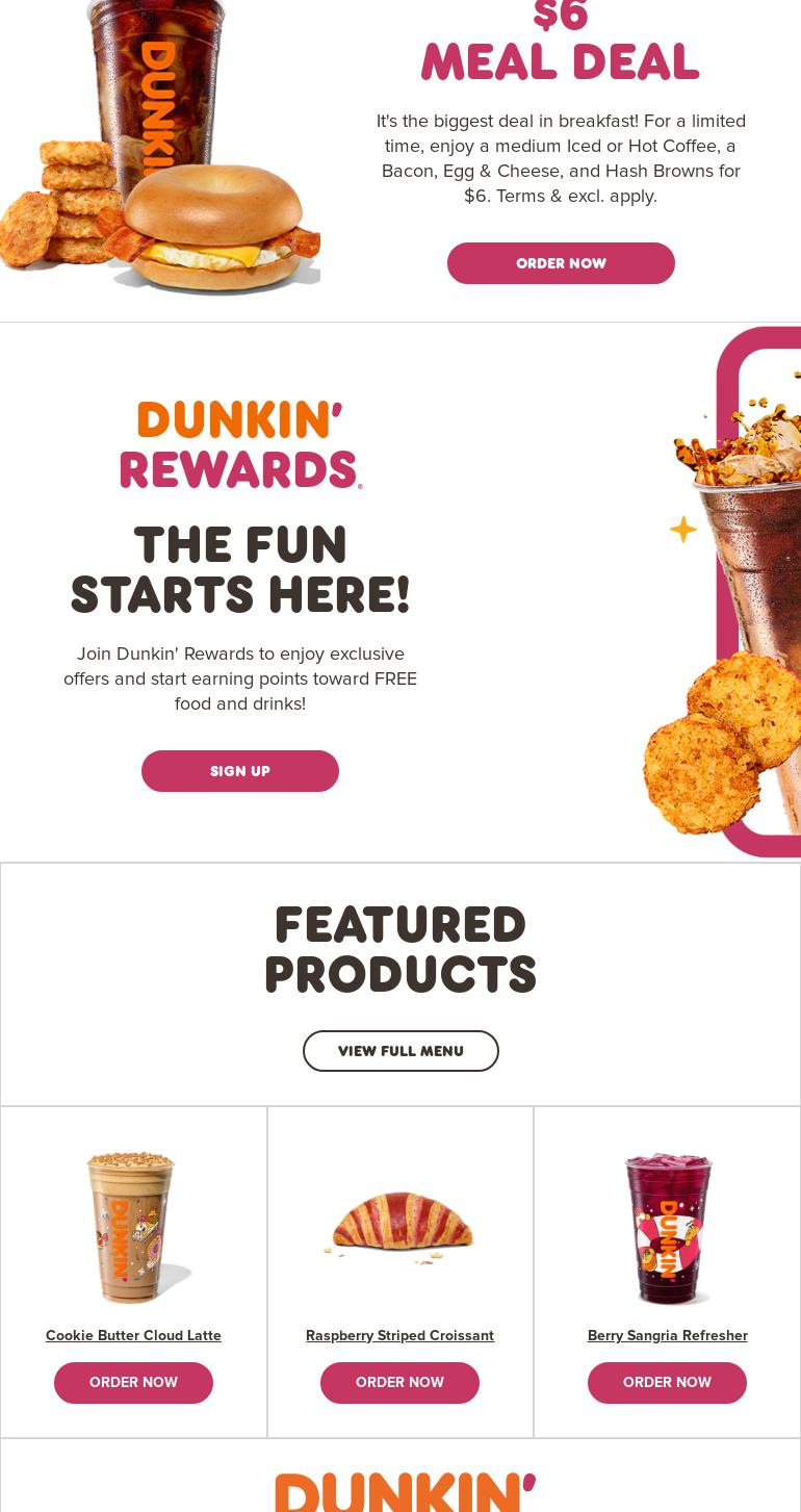 Dunkin Donuts Menu