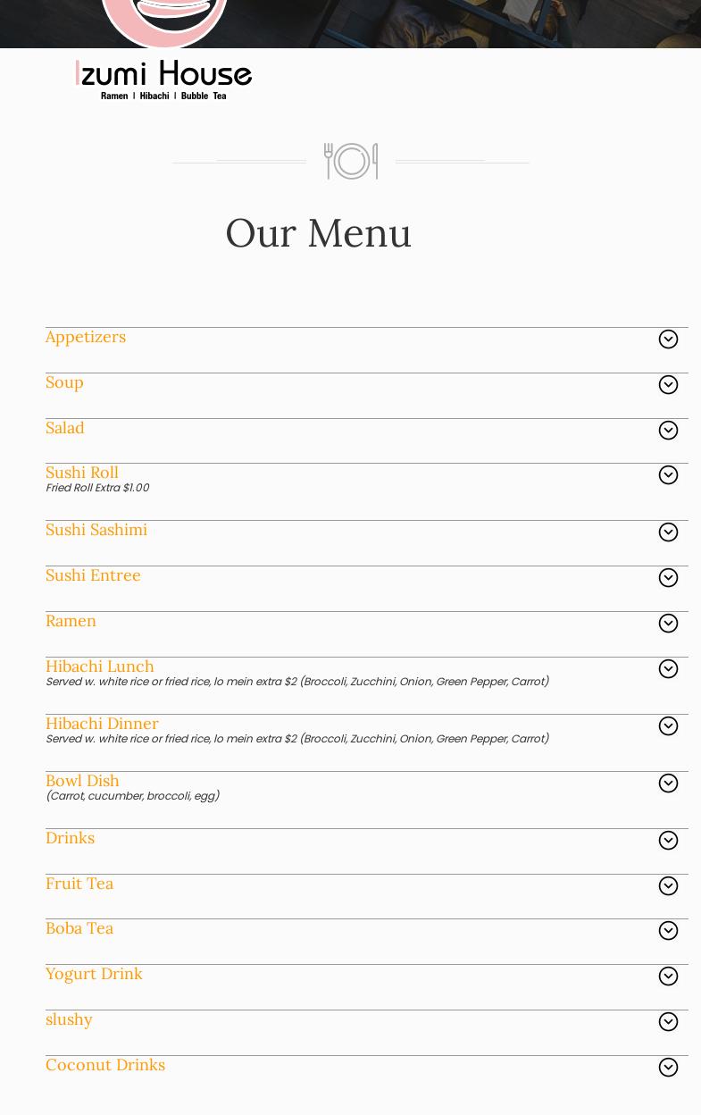 Izumi house Menu