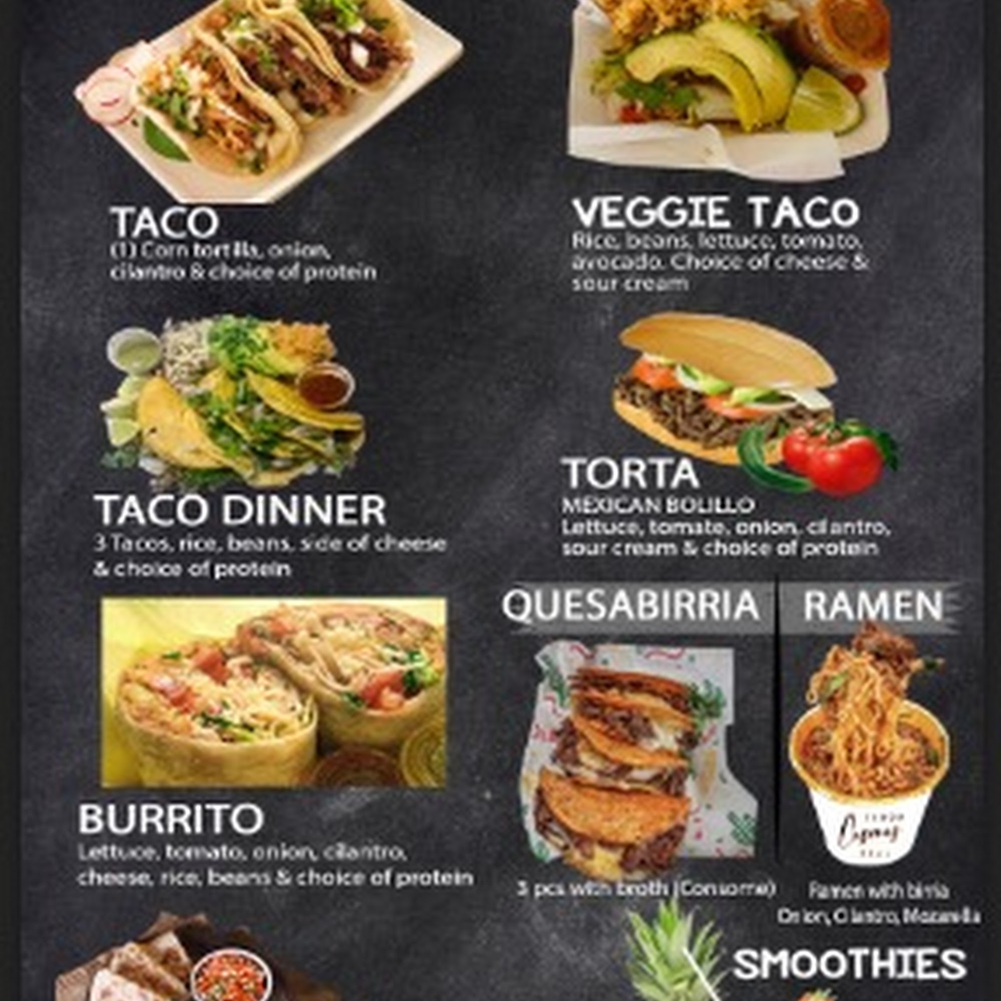 Caseras Menu