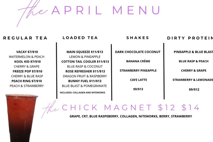 Evergreen Nutrition Menu