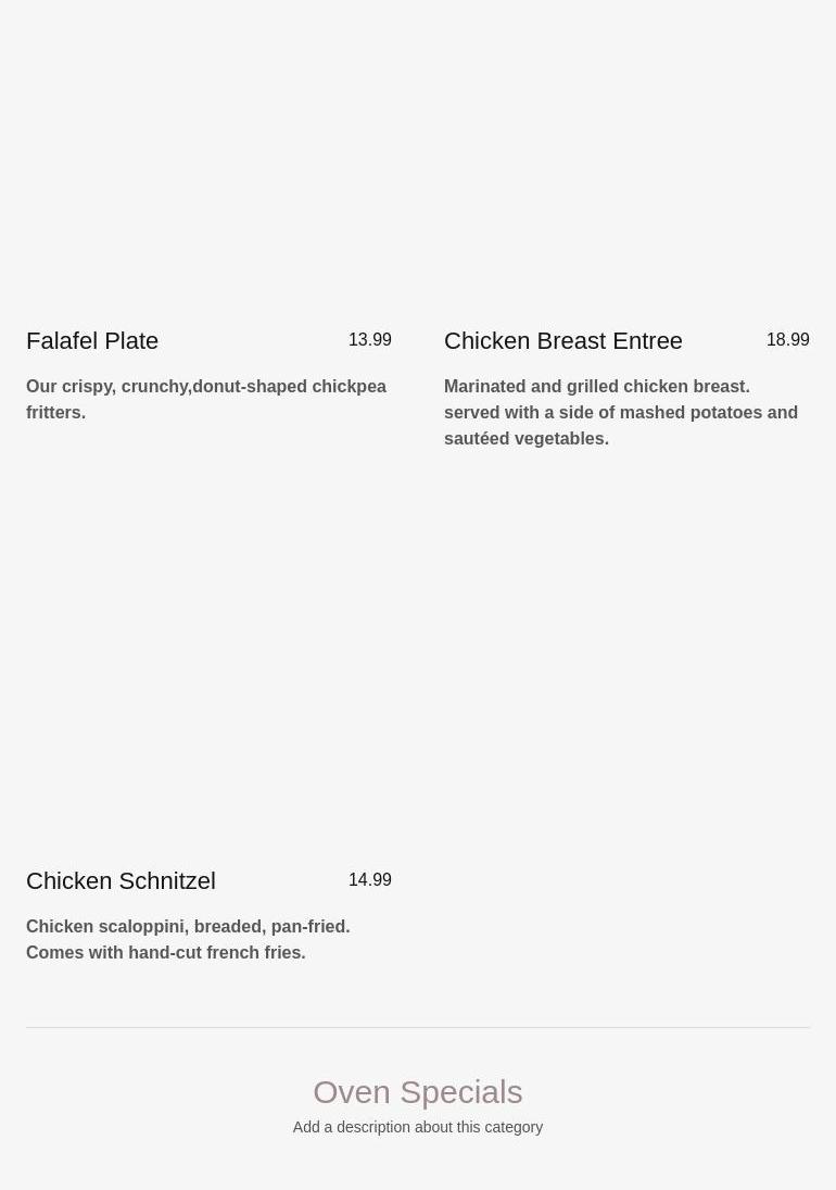 Cappadocia Mediterranean Grill Menu