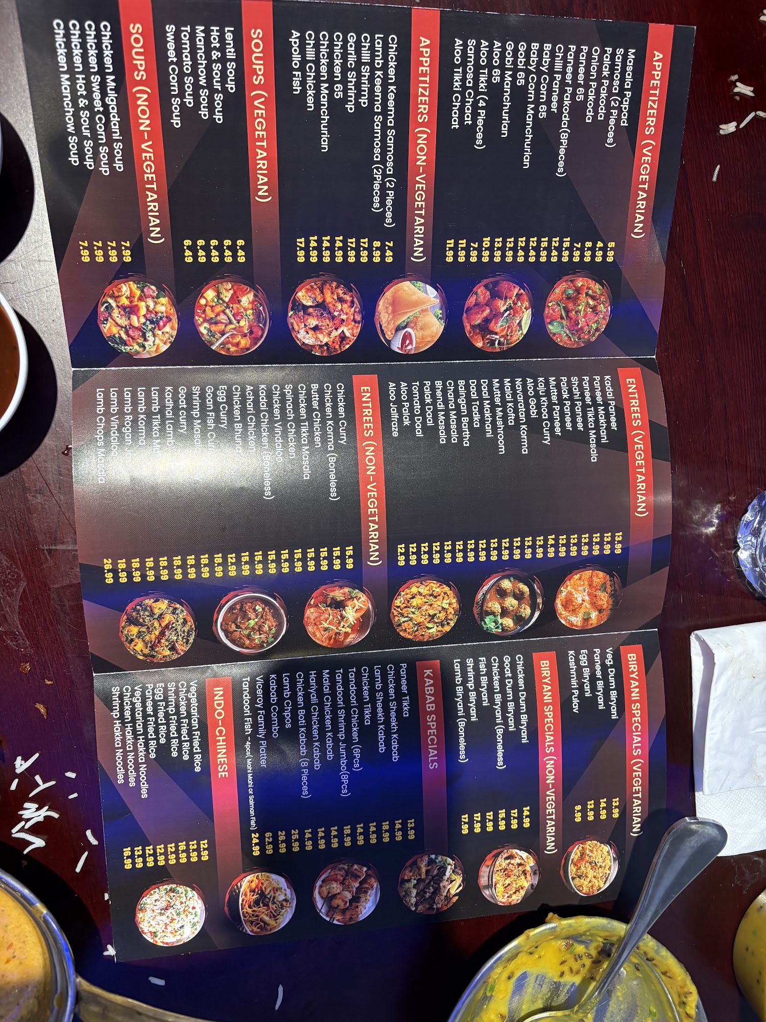 Viceroy Indian Cuisine Menu