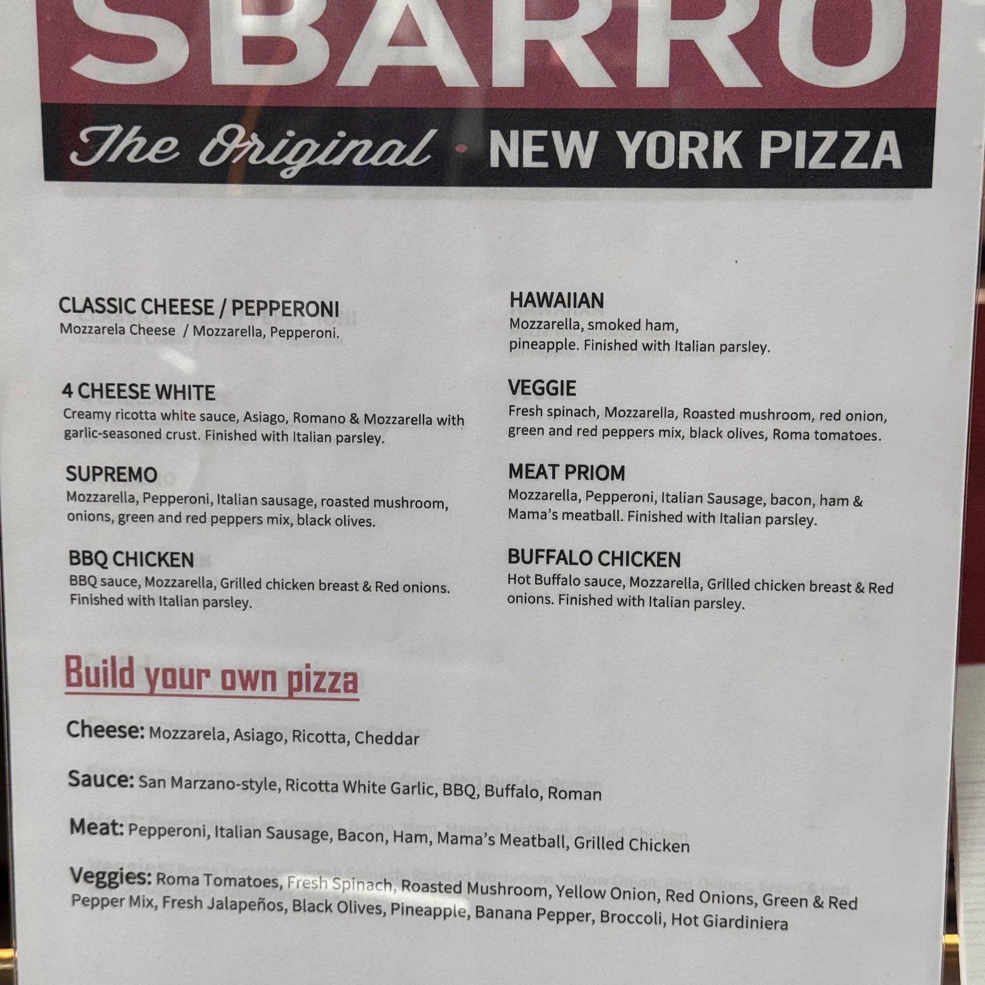 Sbarro New Lenox