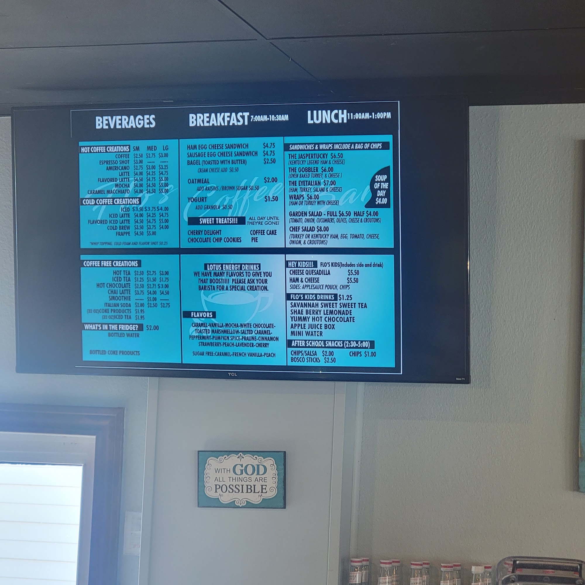 Flo's Coffee Bar Menu