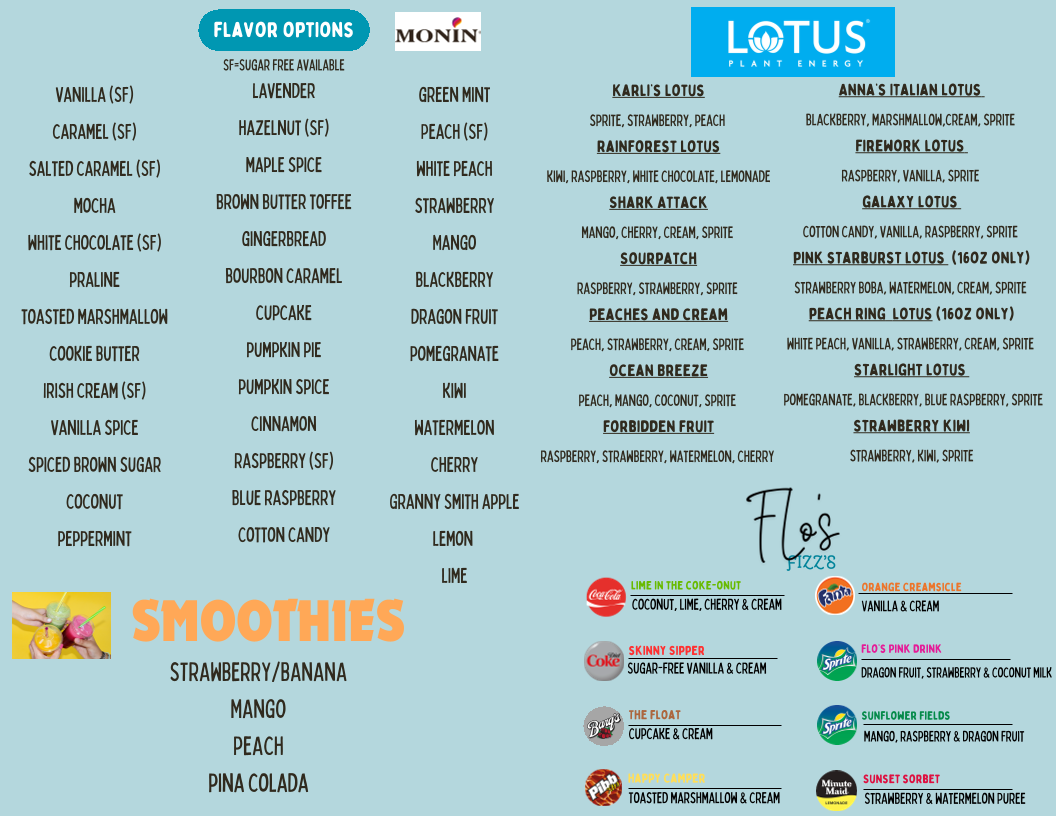 Flo's Coffee Bar Menu