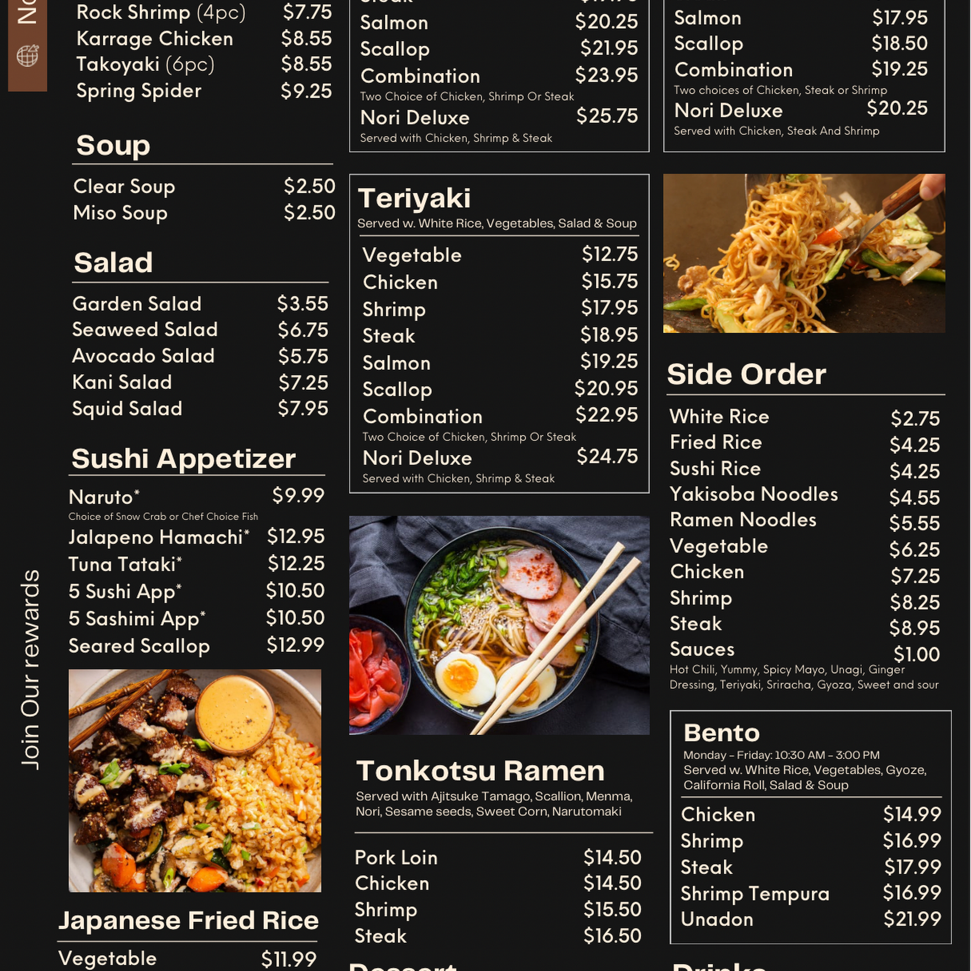 Nori Sushi & Grill Menu