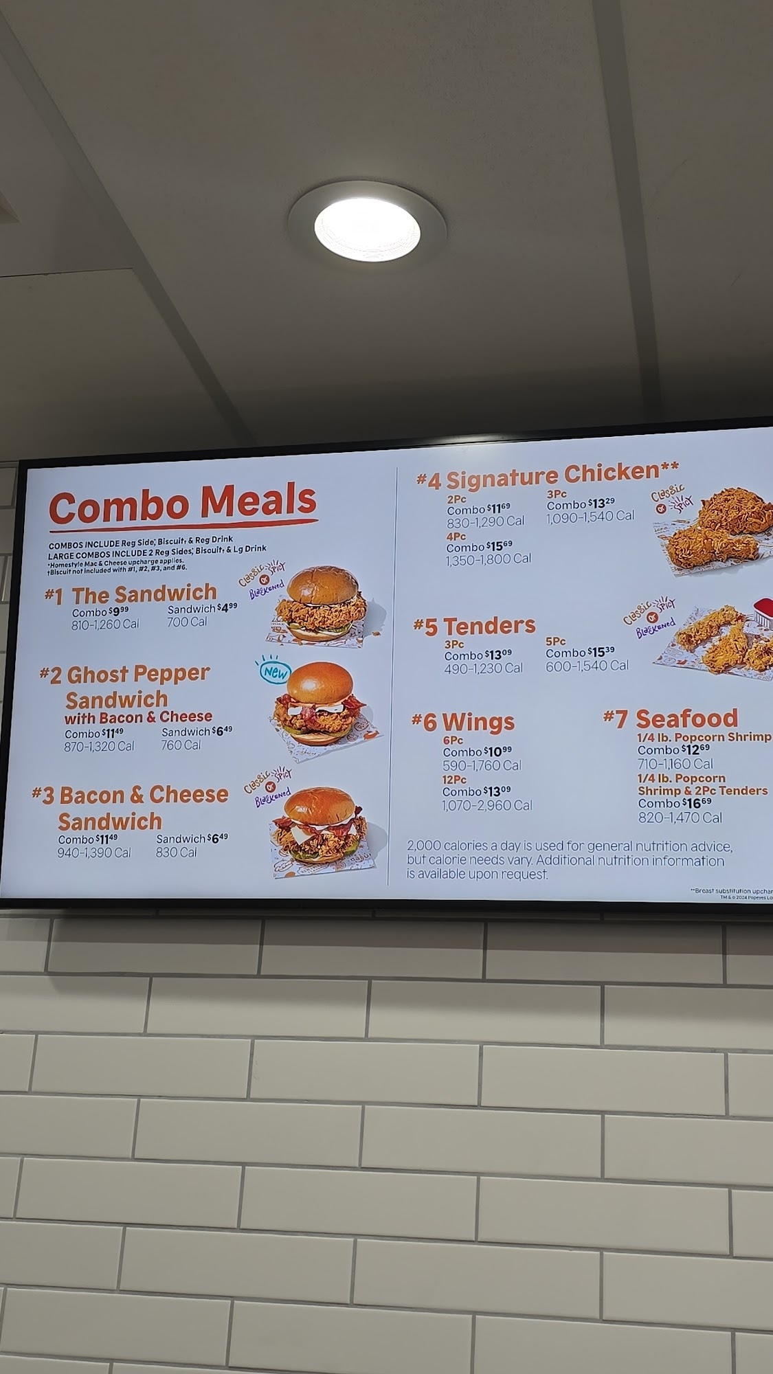 Popeyes Louisiana Kitchen Menu