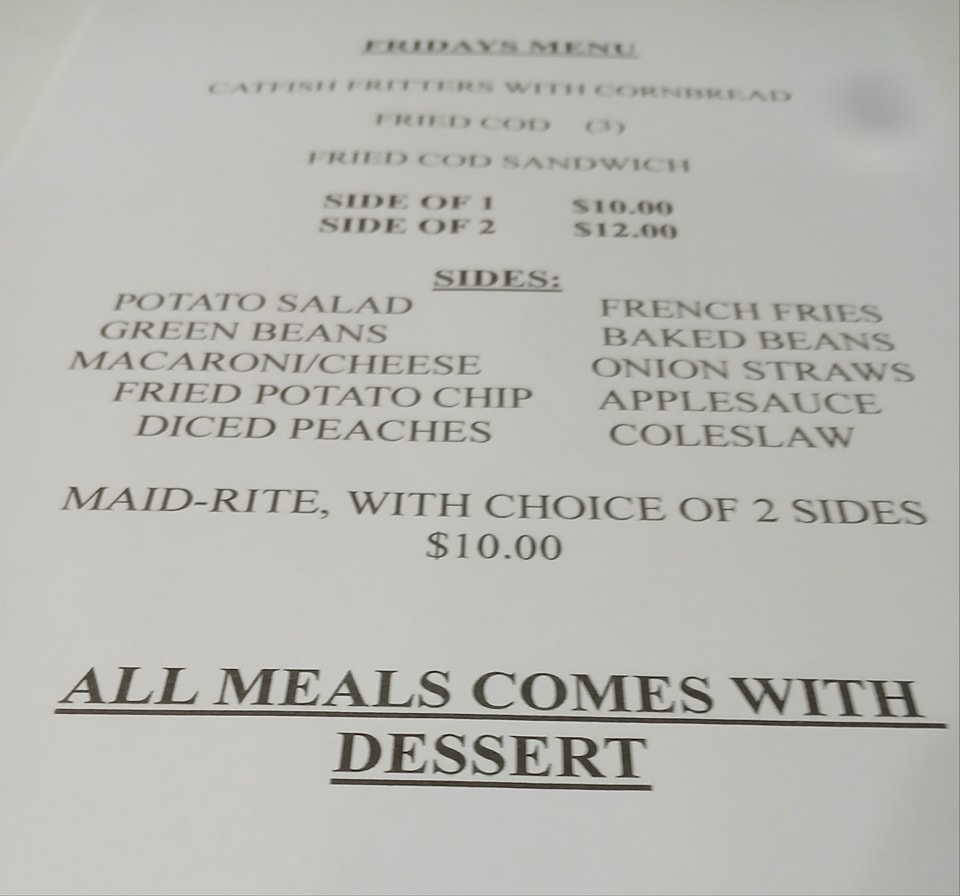 The Hooterville Cafe Menu