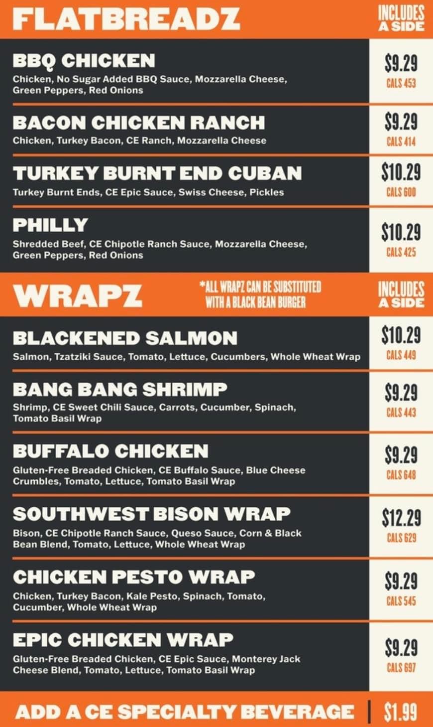Clean Eatz Menu