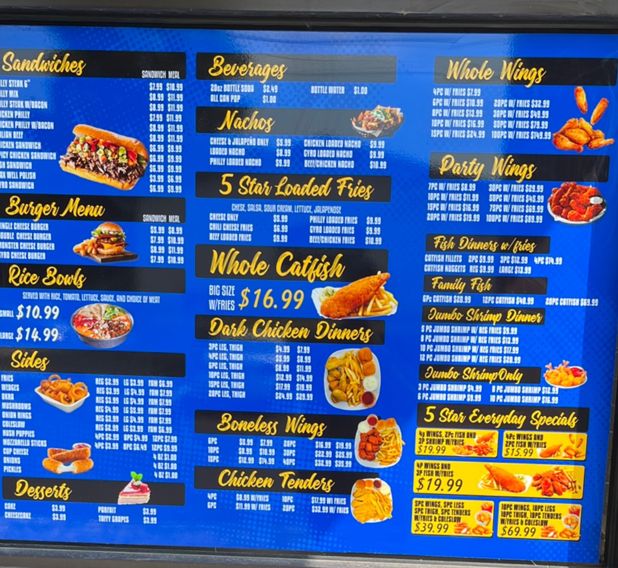 Mad Shark's Menu