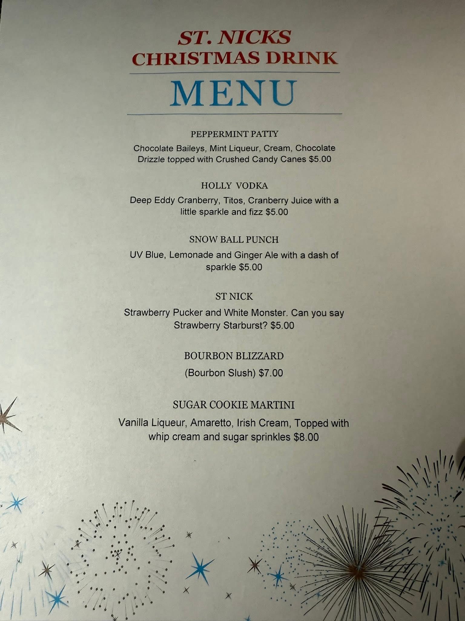Savannah Kate's Menu