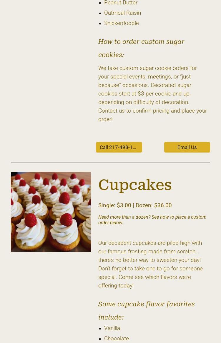 Mockingbird Bakery Menu