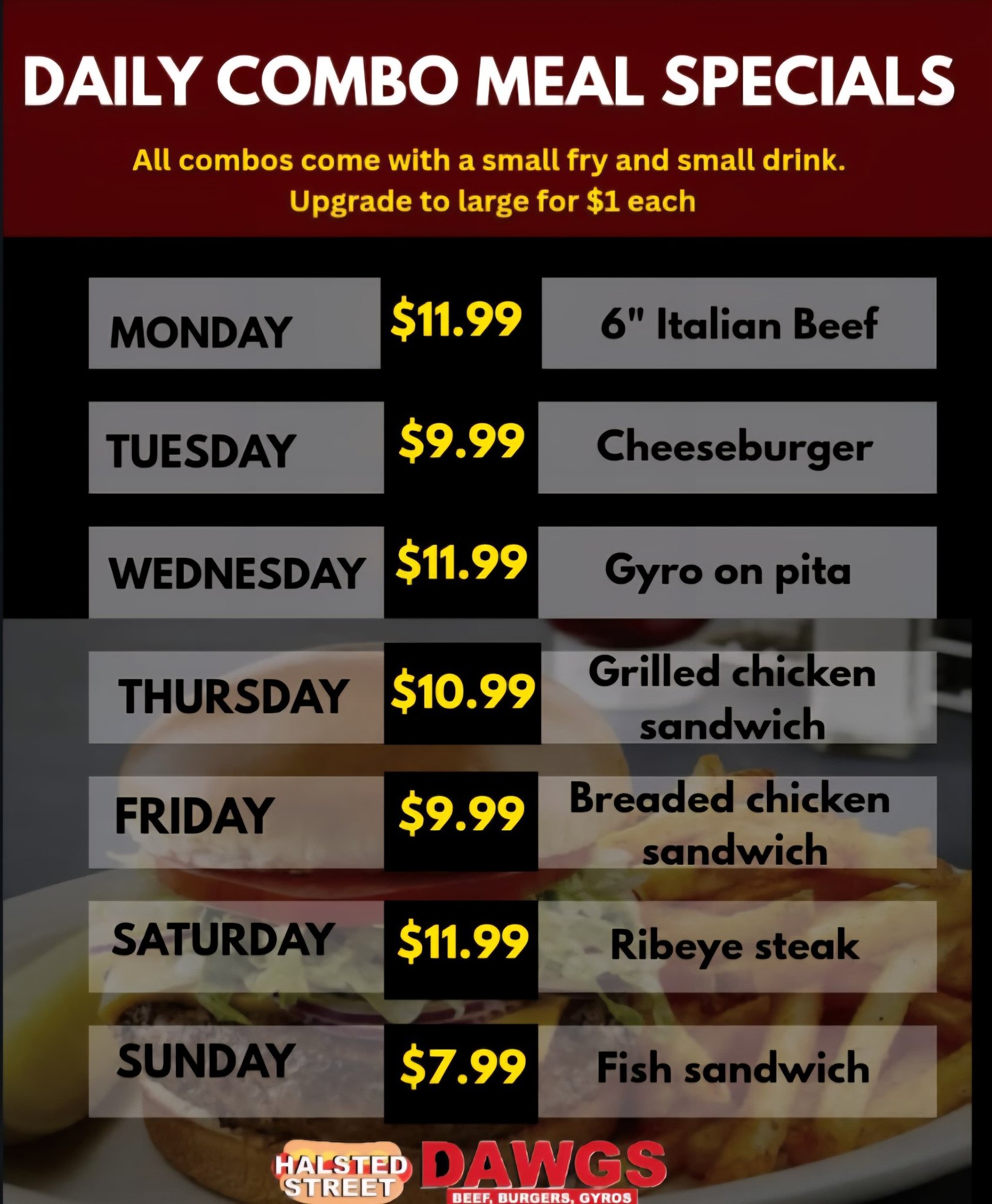 Halsted Street Dawgs Menu