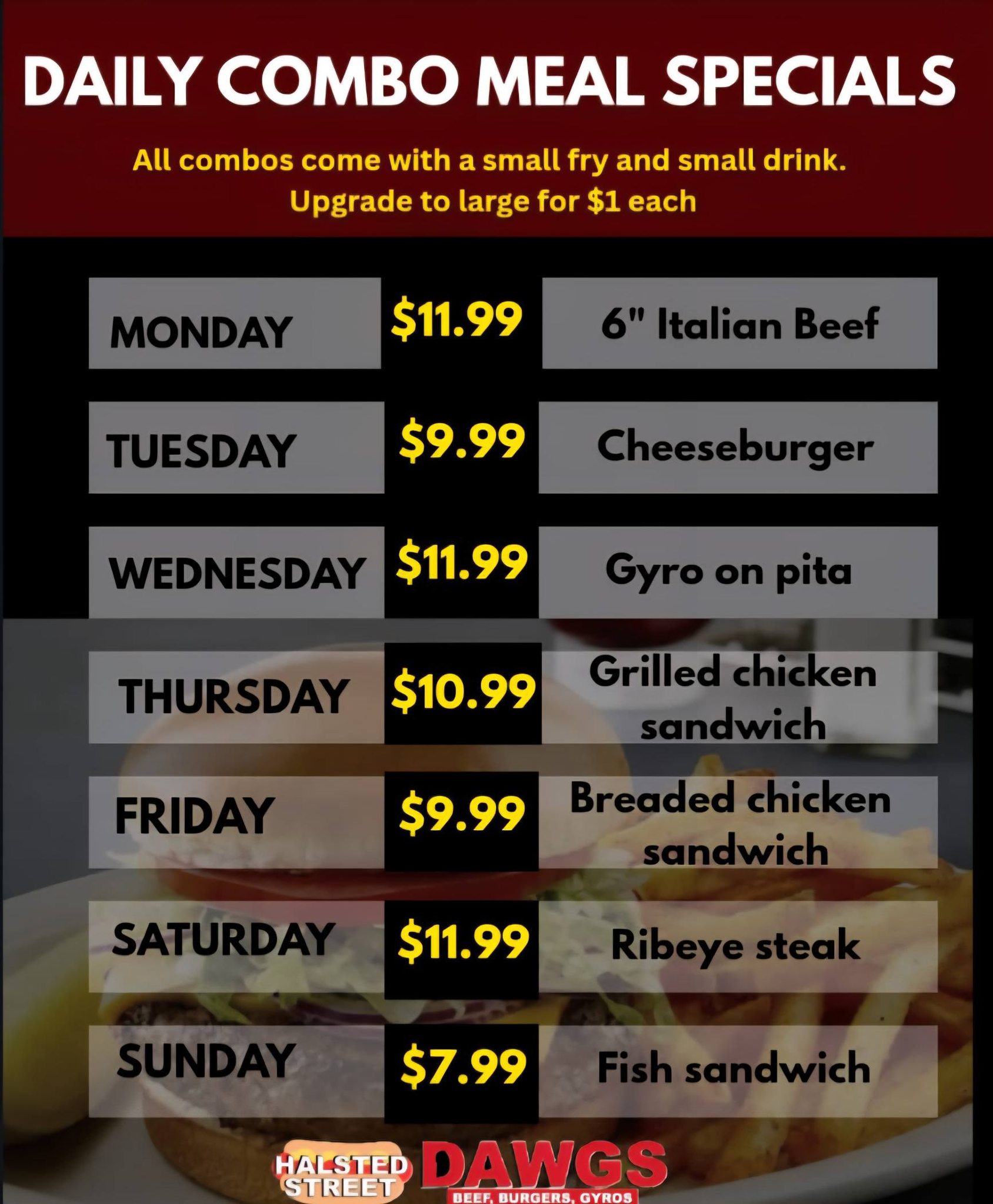 Halsted Street Dawgs Menu