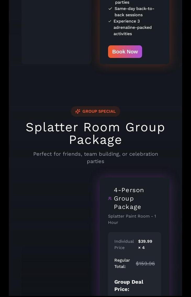 Axeclusive Axe Throwing & VR Lounge Menu