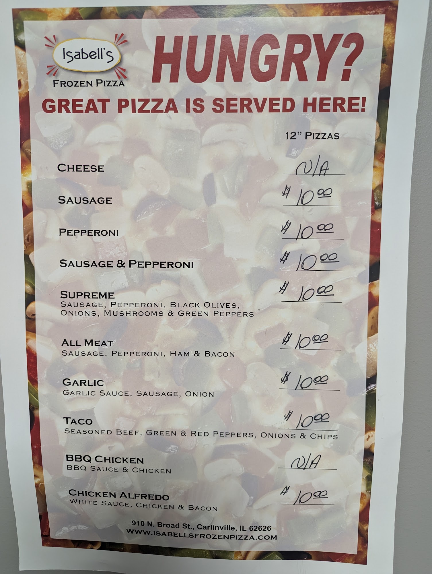 Jamie's Route 66 Menu