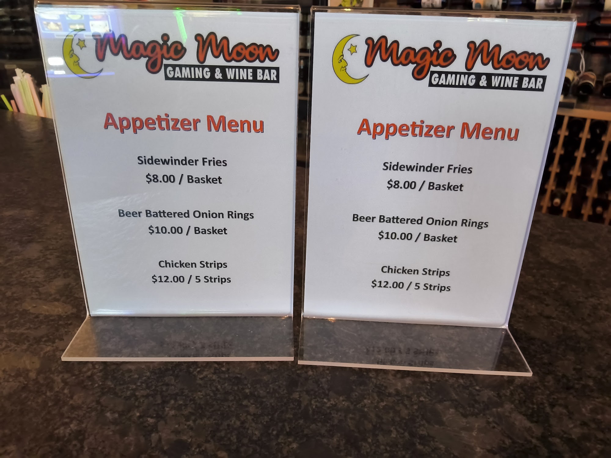 Magic Moon Gaming & Wine Bar Menu