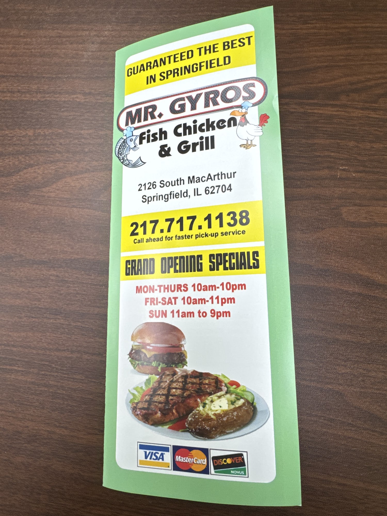Mr gyro MacArthur Menu