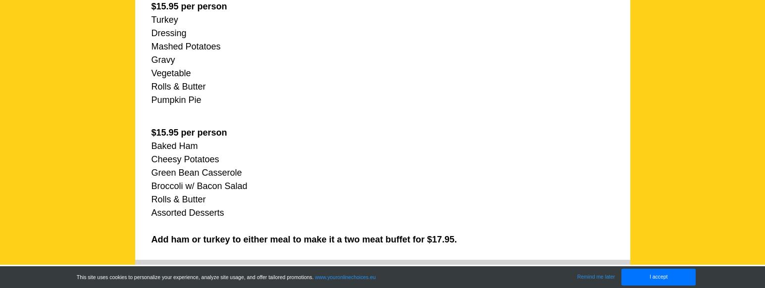 Creative Cuisine Catering Menu