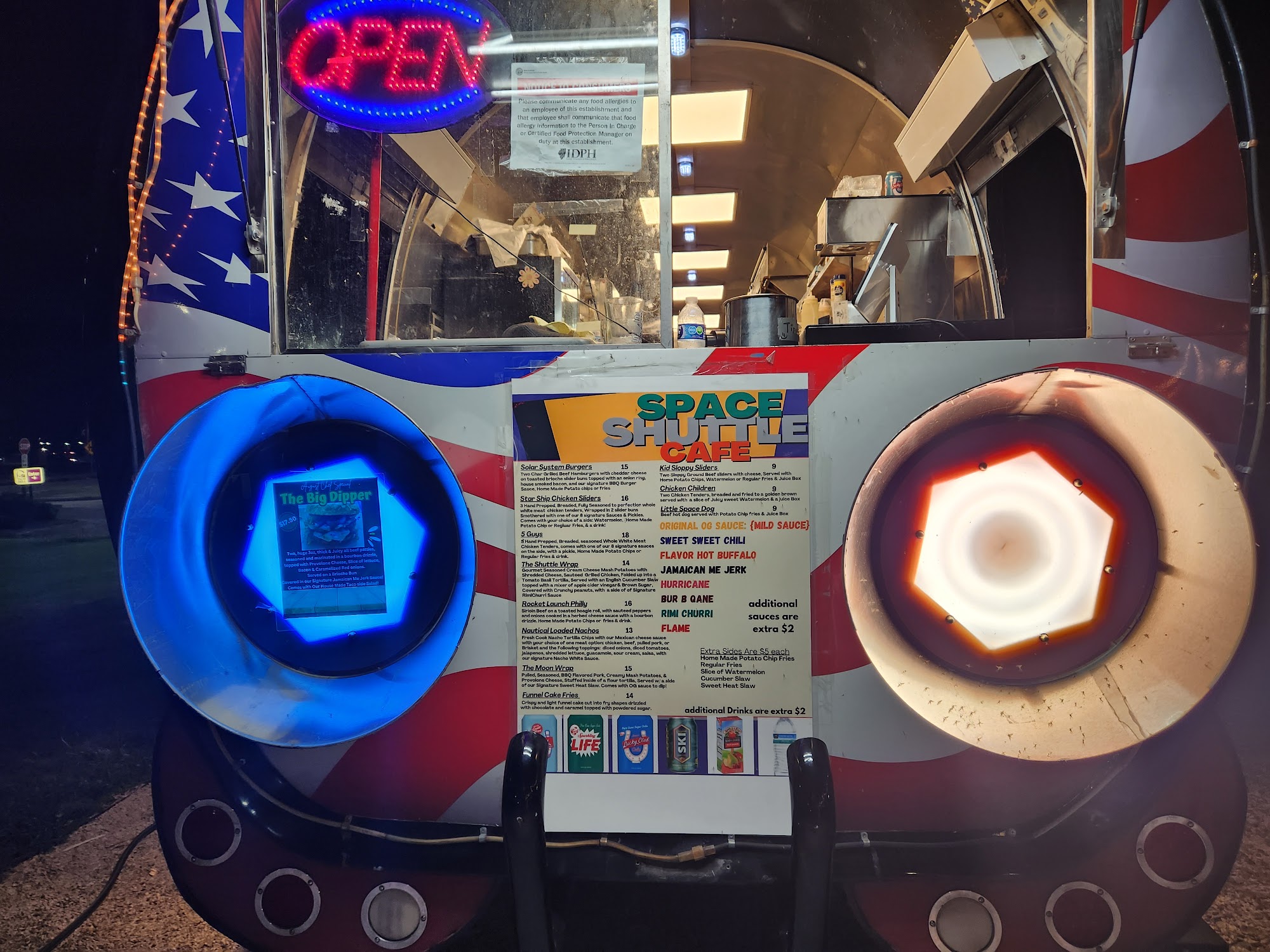 The Space Shuttle Cafe Menu