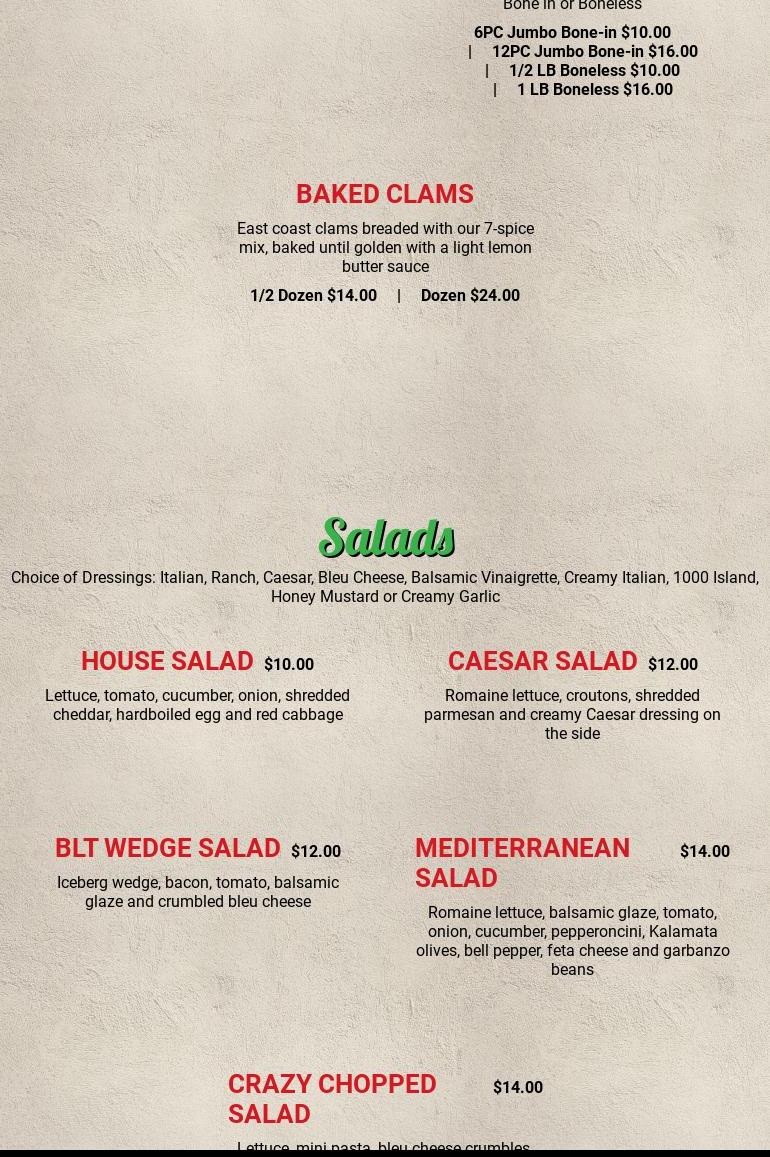Enzo's Pizza and Rolls Menu