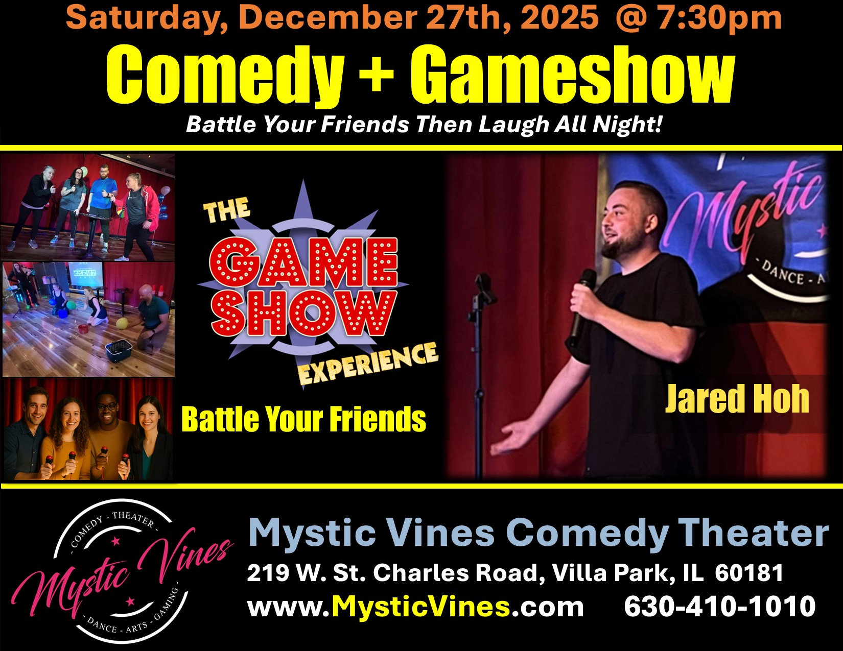 Mystic Vines Theater - Comedy, Dance & Gaming 219 W St Charles Rd, Villa Park Illinois 60181