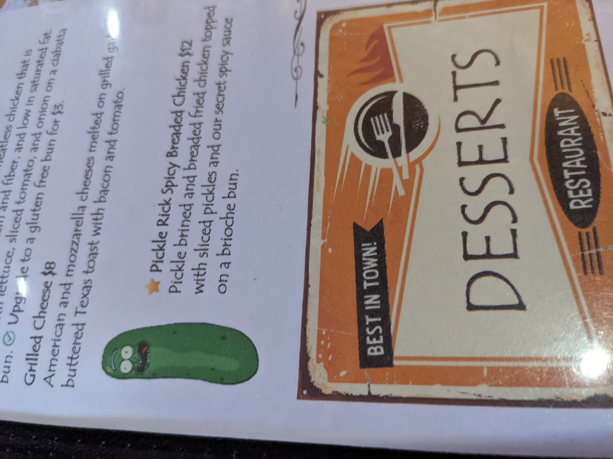 Bikini Bottom Bar Menu